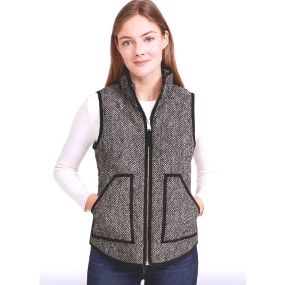 J. Crew Herringbone Quilted Down‎ Vest – Women's XS – Excellent Condition